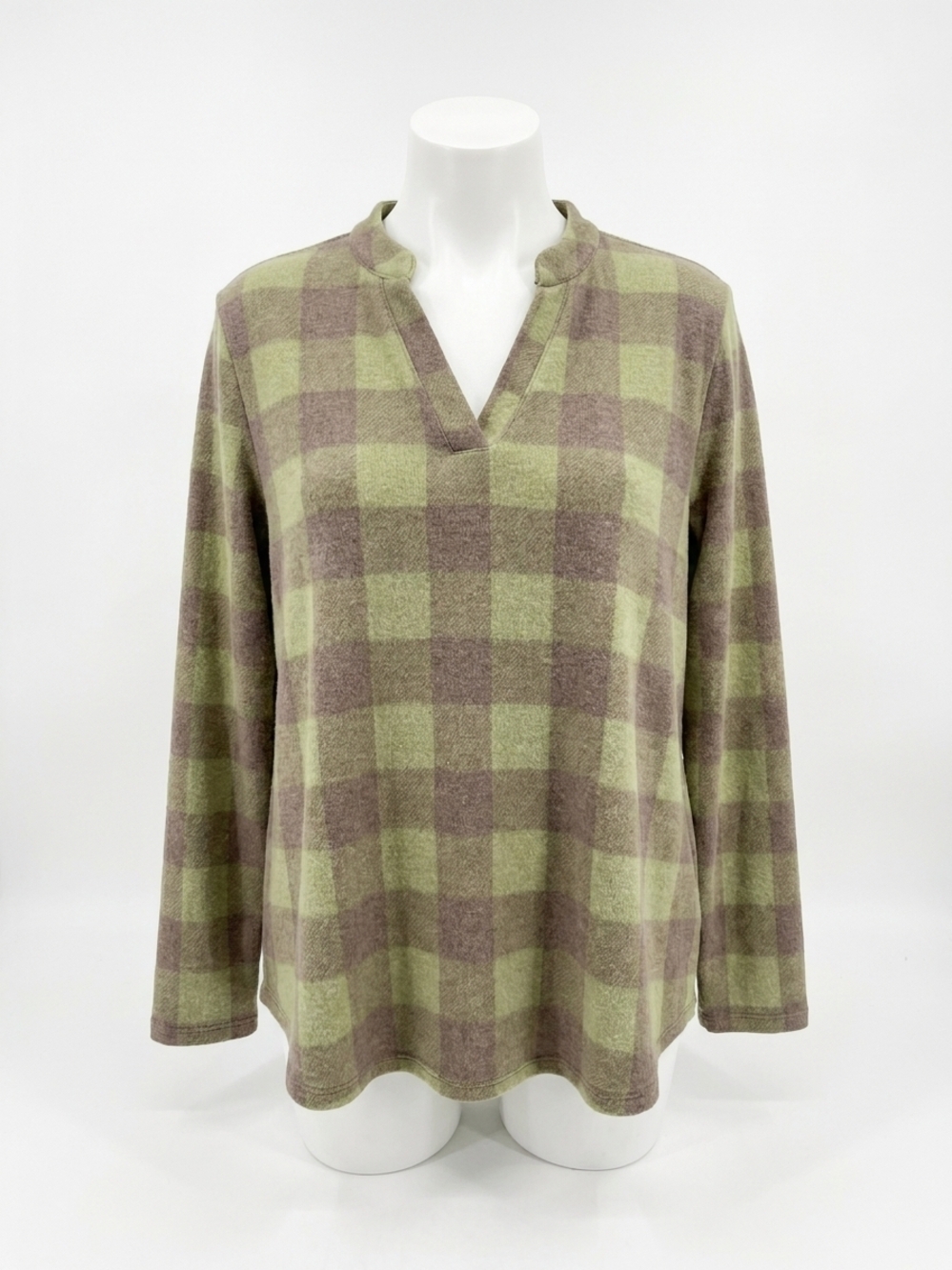 NEW HONEYME long sleeve with thumbholes gabby tee in olive/brown